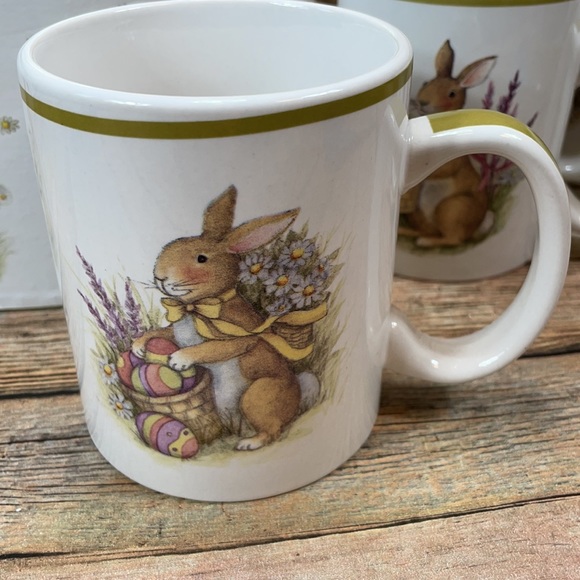 Set Of 4 Easter Ceramic Mugs Coffee/Cocoa Bar - Picture 7 of 14